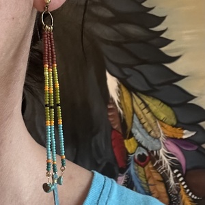 Pocahontas gyöngy fülbevaló - ékszer - fülbevaló - lógó fülbevaló - Meska.hu