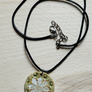 Hópehely kerámia medál  - Meska.hu