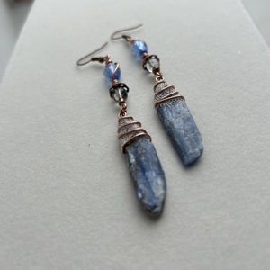 Kék kalcit  ásvány  fülbevaló - ékszer - fülbevaló - lógó fülbevaló - Meska.hu