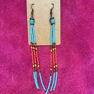 Pocahontas fülbevaló - ékszer - fülbevaló - lógó fülbevaló - Meska.hu