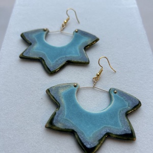 Star fülbevaló - ékszer - fülbevaló - lógós kerek fülbevaló - Meska.hu