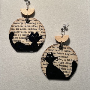 I love cats fülbevaló, Ékszer, Fülbevaló, Lógós kerek fülbevaló, , MESKA