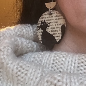 I love cats fülbevaló - ékszer - fülbevaló - lógós kerek fülbevaló - Meska.hu