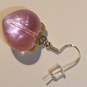 Barack fülbevaló, ezüstözött  - ékszer - fülbevaló - lógó fülbevaló - Meska.hu