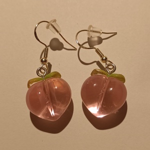 Barack fülbevaló, ezüstözött  - Meska.hu