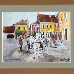 lovas Szentendre akvarell - művészet - grafika & illusztráció - művészi nyomat - Meska.hu