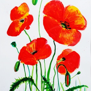  Pipacs, pipacsos akvarell, pipacsos festmény -  - Meska.hu