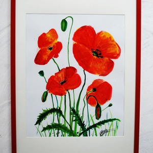  Pipacs, pipacsos akvarell, pipacsos festmény -  - Meska.hu