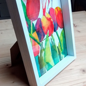EREDETI akvarell festmény, Tulipánok, tulipán, virág, ajándék - művészet - festmény - akvarell - Meska.hu