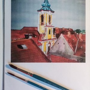  Szentendre akvarell, Otthon & Életmód, Festészet, Fotó, grafika, rajz, illusztráció, MESKA