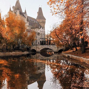 Budapest, Vajdahunyad vára - művészet - festmény - akvarell - Meska.hu