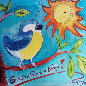 Illusztráció, Festmény, Grafika, Pozitív pszichológiájú grafika, vidámság, happy - művészet - festmény - akvarell - Meska.hu