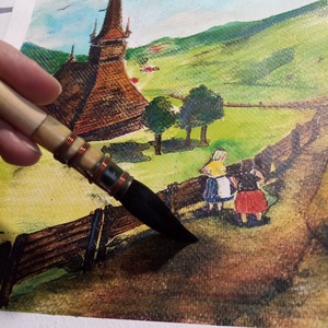 Erdély, erdélyi akvarell festmény, erdélyi táj - művészet - festmény - akvarell - Meska.hu