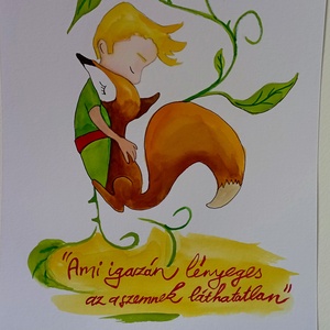 EREDETI akvarell festmény, Kis herceg - művészet - festmény - akvarell - Meska.hu