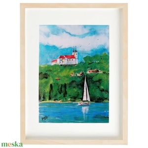 Tihany, Akvarell nyomat, Művészet, Grafika & Illusztráció, Művészi nyomat, Festészet, Fotó, grafika, rajz, illusztráció, MESKA
