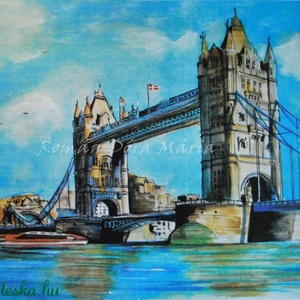 London, #BigBan, #londoni akvarellek - művészet - grafika & illusztráció - művészi nyomat - Meska.hu