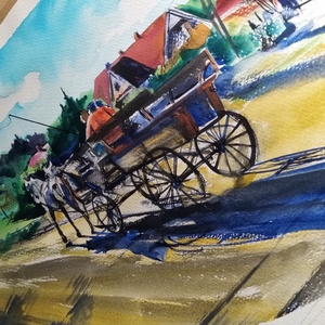 Vidéken Eredeti akvarell festmény - művészet - festmény - akvarell - Meska.hu