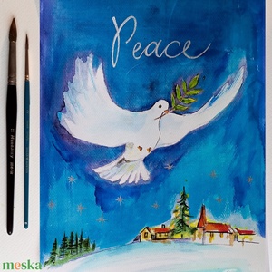 Karácsonyi rege akvarell festmény, karácsony, tájkép -  - Meska.hu