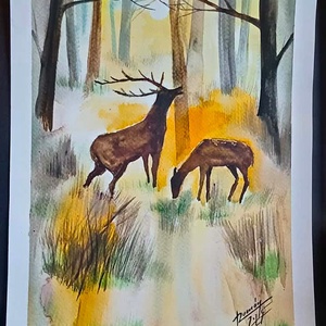 Ketten EREDETI akvarell festmény, természet - művészet - grafika & illusztráció - művészi nyomat - Meska.hu