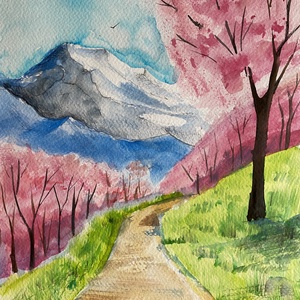 Természet szépsége, virágzó fák, Művészet, Festmény, Akvarell, Festészet, Gyertya-, mécseskészítés, MESKA