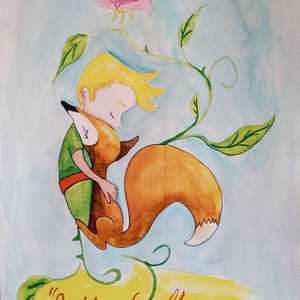 Kis herceg akvarellnyomat festmény - Meska.hu