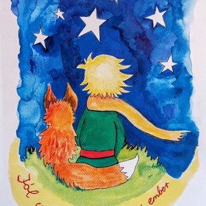 kis herceg akvarell festmény, Kis herceg, Művészet, Festmény, Akvarell, Fotó, grafika, rajz, illusztráció, Festészet, MESKA