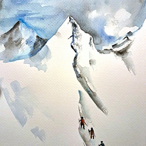 Megmásszuk! eredeti akvarell festmény, nem print!, Művészet, Festmény, Akvarell, Festészet, Gyertya-, mécseskészítés, MESKA