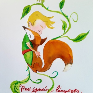 Kis herceg akvarellnyomat festmény - Meska.hu