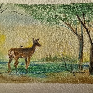 szimbiózisban Meritett papíron akvarell festmény, Művészet, Festmény, Festmény vegyes technika, Festészet, Fotó, grafika, rajz, illusztráció, MESKA