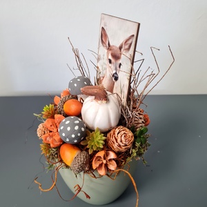 Őzikés asztaldísz - otthon & életmód - dekoráció - virágdísz és tartó - csokor & virágdísz - Meska.hu
