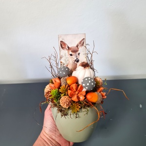 Őzikés asztaldísz - otthon & életmód - dekoráció - virágdísz és tartó - csokor & virágdísz - Meska.hu