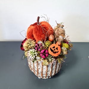 Vidám őszi asztaldísz tökkel - Meska.hu