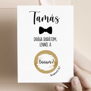Tanú Felkérő, Kaparós Sorsjegy, Kaparós Tanú Felkérő, Tanú Felkérő Kártya, Kaparós, Esküvő, Meghívó & Kártya, Tanú felkérő, Fotó, grafika, rajz, illusztráció, MESKA