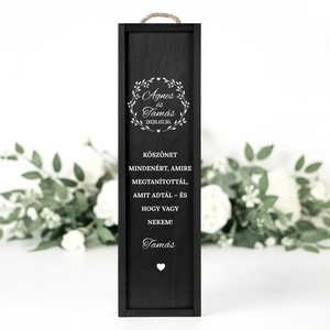 Egyedi Szülőköszöntő boros doboz, Ajándék szülőknek, Fa boros doboz, Szülőköszöntő bortartó, Feliratozott fa boros doboz - esküvő - emlék & ajándék - szülőköszöntő ajándék - Meska.hu