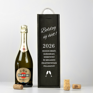 Egyedi Pezsgős doboz, Karácsonyi Ajándék, Újévi köszöntő,  Fadoboz, Szülőköszöntő bortartó, Feliratozott fa boros doboz - otthon & életmód - konyhafelszerelés, tálalás - italos kellékek - boros díszdoboz - Meska.hu