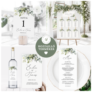 Greenery Ültetőkártya, Zöld Leveles Névkártya, Esküvői Ültetőkártya, Asztali Ültetőkártya, Esküvői asztal - esküvő - meghívó & kártya - ültetési rend - Meska.hu