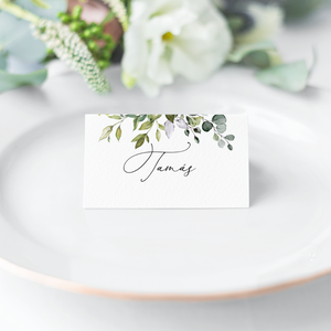 Greenery Ültetőkártya, Zöld Leveles Névkártya, Esküvői Ültetőkártya, Asztali Ültetőkártya, Esküvői asztal - esküvő - meghívó & kártya - ültetési rend - Meska.hu