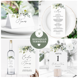 Ültetési rend, Esküvői Asztalszám, Greenery Asztalszám, Esküvő Asztal, Ültetésirend, Ülésrend - esküvő - meghívó & kártya - ültetési rend - Meska.hu