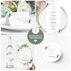 Esküvői Asztalszám, Greenery Gold Asztalszám, Esküvő Asztal - esküvő - dekoráció - tábla & jelzés - Meska.hu