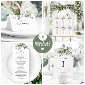 Greenery Esküvői Meghívó, Zöld leveles, Meghívó esküvői, Zöld leveles meghívó, Zöld esküvői meghívó - esküvő - meghívó & kártya - meghívó - Meska.hu