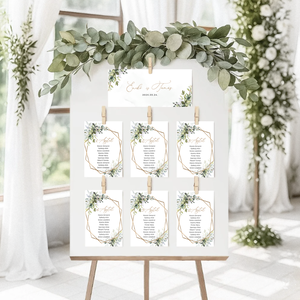 Zöld leveles ültetésirend, Esküvői Asztalszám, Greenery Asztalszám, Esküvő Asztal, Ültetésirend, Ülésrend - Meska.hu