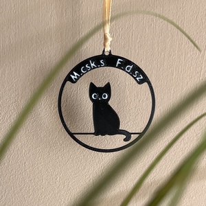 Macskás Fadísz akasztós karácsonyi dekor  - Meska.hu