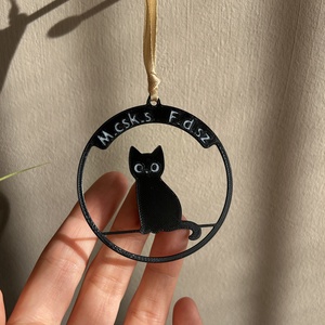 Macskás Fadísz akasztós karácsonyi dekor  - karácsony - karácsonyi lakásdekoráció - karácsonyfadíszek - Meska.hu