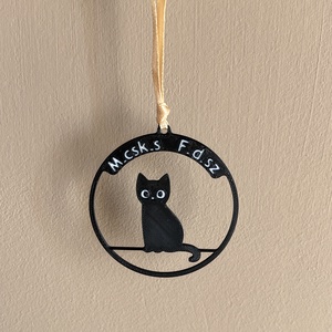 Macskás Fadísz akasztós karácsonyi dekor  - karácsony - karácsonyi lakásdekoráció - karácsonyfadíszek - Meska.hu