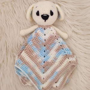 Horgolt kutyusos szundikendő  - játék & sport - plüssállat & játékfigura - kutya - Meska.hu