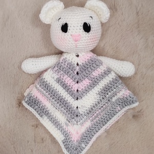 Horgolt macis szundikendő  - játék & sport - plüssállat & játékfigura - maci - Meska.hu