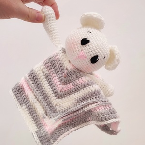 Horgolt macis szundikendő  - játék & sport - plüssállat & játékfigura - maci - Meska.hu