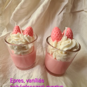 Epres vaníliás pohárkrém gyertya - otthon & életmód - gyertya, illat, aroma - gyertya - Meska.hu