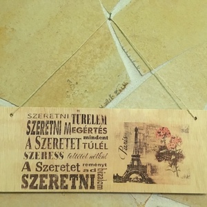 A Szeretetről, fa tábla, Otthon & Életmód, Dekoráció, Falra akasztható dekor, Famegmunkálás, Mindenmás, MESKA