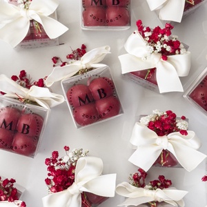 Köszönőajándék mini bubble alakú gyertyakülönlegesség esküvőre masnival és matricával/ vagy arany felirattal, Esküvő, Emlék & Ajándék, Köszönőajándék, Gyertya-, mécseskészítés, Virágkötés, MESKA